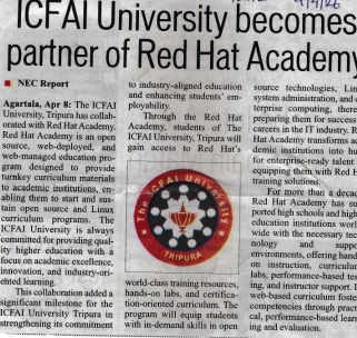 The ICFAI University, Tripura becomes a partner of Red Hat Academy