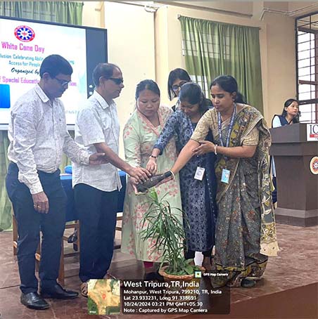 The Department of Special Education & Rehabilitation of the ICFAI University, Tripura has created awareness of safe and independent mobility for persons with visual impairments by conducting a seminar on 'White Cane Day' on 24.10.2024.