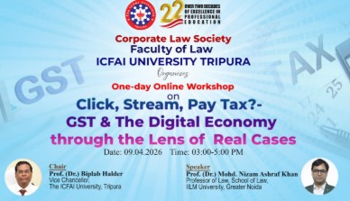 One day Online Workshop on Click, Stream, Pay Tax ? - GST & The Digital Economy through the Lens of Real Cases 