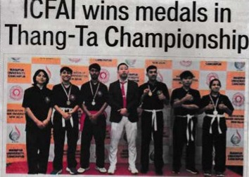 The ICFAI University, Tripura wins medals in the Thang- Ta championship